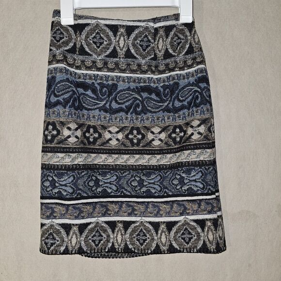 Vintage Tapestry Mini Skirt Size 9 Southwestern Aztec Style Geometric Chic - Picture 8 of 10